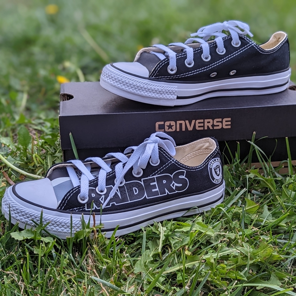 Converse Chuck Taylor All Stars   - Custom NFL Raider's Logo (Women's Size 6)